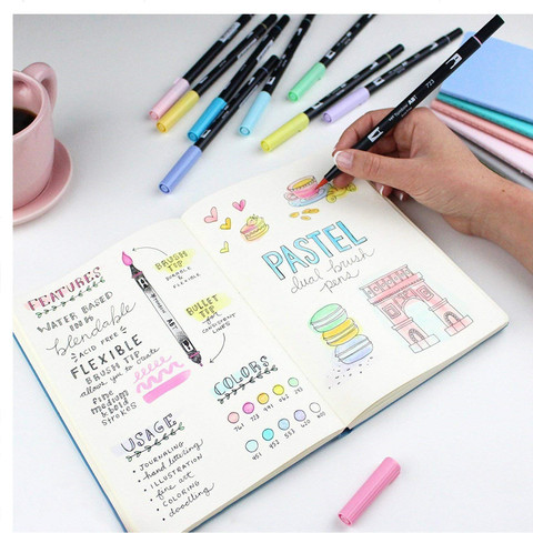 Tombow Dual Brush Pen Sets Bullet Journal Daggeron Dual Tip Brush