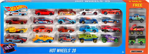 Hot Wheels ミニカーセット20台 HOT WHEELS Promo Pack (20 car Pack+ 1 Match Box Car) New