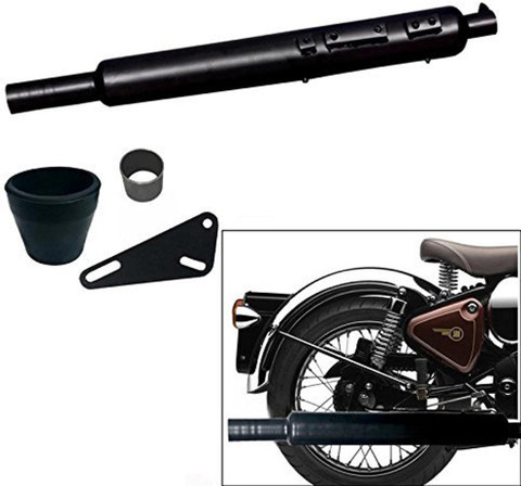 Dhe Best Long Bottle Black Exhaust Silencer Royal Enfield Classic