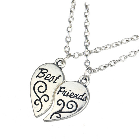 Divastri Carved Heart Locket Best Friends PCS Combo Necklace Chain  Pendant for Girls Bestie Gift Silver Alloy Pendant