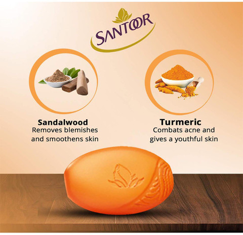 Santoor Soap Sandal Turmeric 125g x