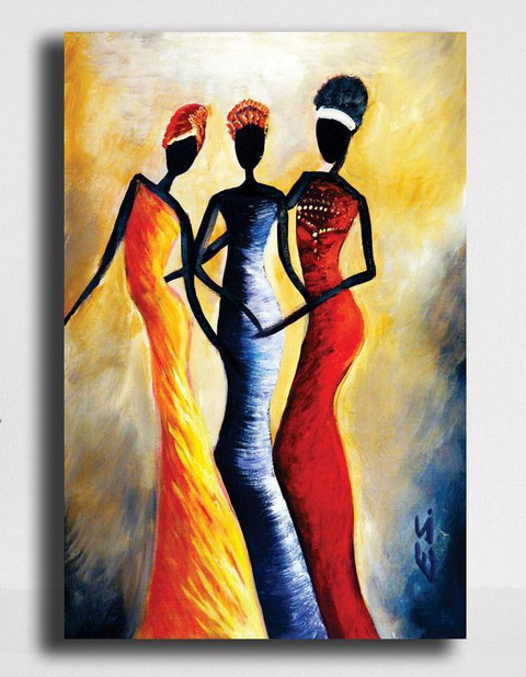 PIXELARTZ Canvas Painting - African Art III (18 X 23) - Without