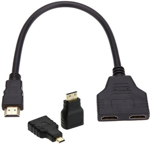 microware HDMI Cable m 3-in-1 Micro Mini HDMI HDMI Male