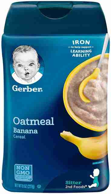 GERBER Probiotic Oatmeal Banana Cereal for Sitter (8oz) (Pack of