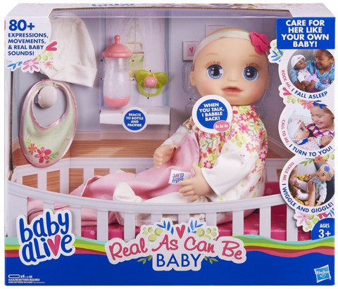 Baby Alive Real As Can Be Baby (Blonde Sculpted Hair) Real As
