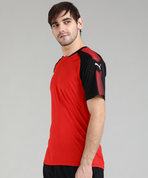 PUMA Colorblock Men Round Neck Red, Black T-Shirt Buy PUMA