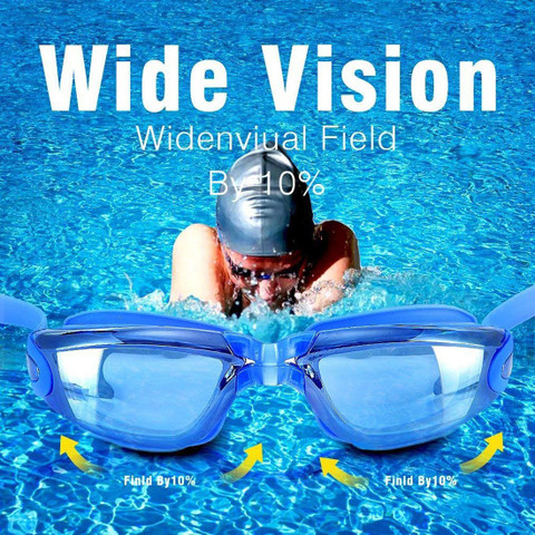 Morex Water World Anti fog Swimming Goggles (Blue) With Box Packing  Swimming Goggles Swimming Goggles