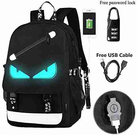 luminous backpack school bags with charger