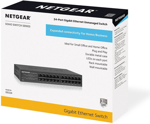NETGEAR GS324-100JPS 6つ Unmanaged Essentialsスイッチ - GS324v2