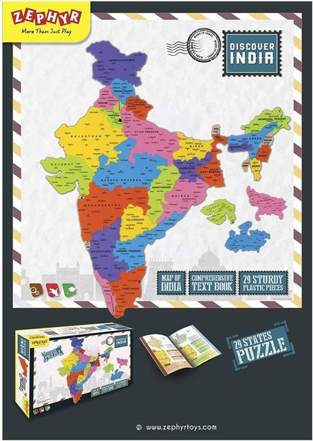 ZEPHYR Discover India - 29 States Puzzle Map for Kids - Discover