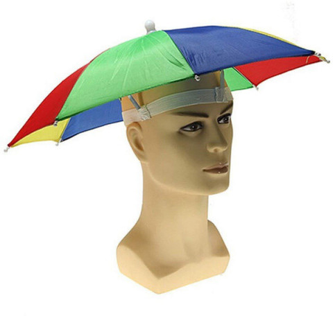Auf Hands Free Head Umbrella To Protect From Sun Rain For School Going  Kids And Adults Umbrella (Multicolour) Pack of Umbrella