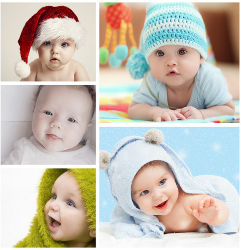 Set of 5 Cute Baby Combo Posters | Smiling Baby Poster | Poster