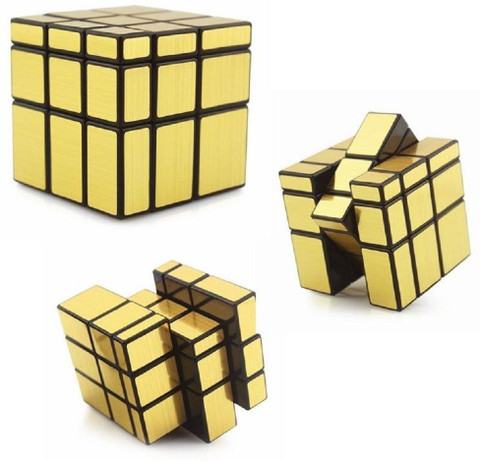 Bestie Toys Gold Mirror Cube & Pyraminx Pyramid shaped Cube Combo