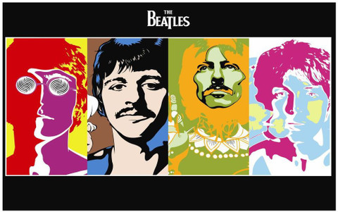 Beatles Poster ❺ NJYXART Pôster The Beatles estilo de música vintage 16 x 24