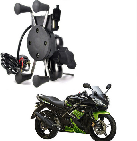 RWT X-Grip Mobile Phone Holder with USB Charger Bike Mobile Holder For R15  Bike Mobile Holder