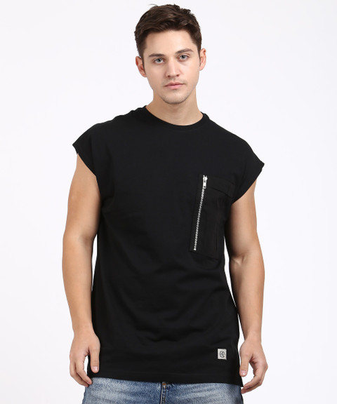 SKULT by Shahid Kapoor Solid Men Round Neck Black T-Shirt Buy