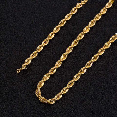 SILVERISH 24K Gold Plated Gold Rope Chain Chain MM Gold-plated