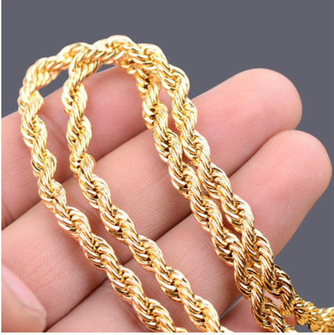 SILVERISH 24K Gold Plated Gold Rope Chain Chain MM Gold-plated