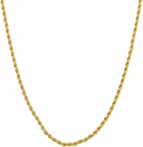 SILVERISH 24K Gold Plated Gold Rope Chain Chain MM Gold-plated - Main Image