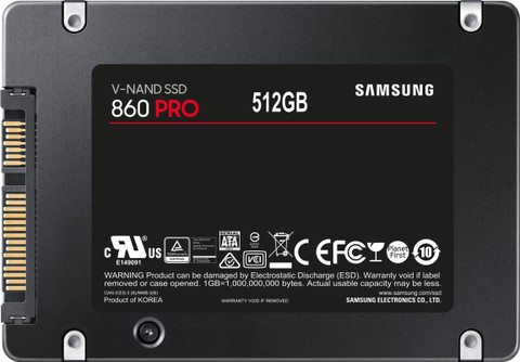 Samsung 860 Pro 512 GB Laptop, Desktop Black SATA III