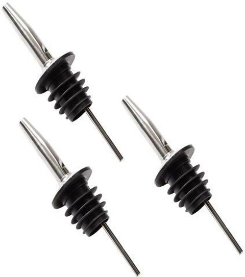 48 PCS Stainless Steel Bottle Pourers With Dust Caps - Tapered Spout For Liquor, Oil, Syrup Bottles