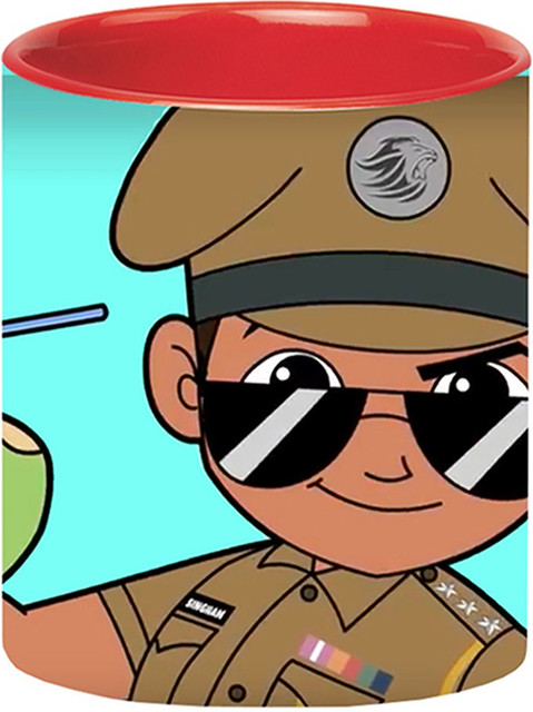 ARTBUG Little Singham Cartoon -2291-Red Ceramic Coffee Mug