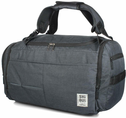 SHIBUI Polyester Multi Pocket Travel Bags Cum Backpacks (Black) Duffel  Without Wheels