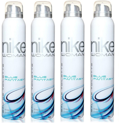 NIKE Blue Fantasy Deo For Women 200ml Each (Pack of 4) Deodorant