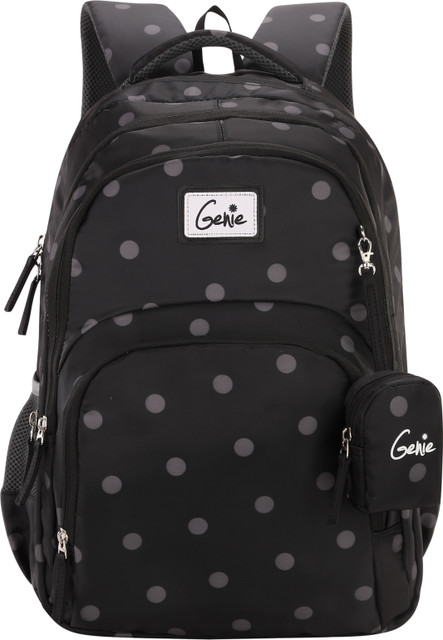 Genie Velvet Black 19 inch Backpack Waterproof School Bag