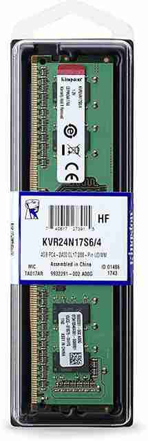 KINGSTON 4GB PC4 - 2400 CL17 288 - Pin UDIMM DDR4 4 GB (Dual