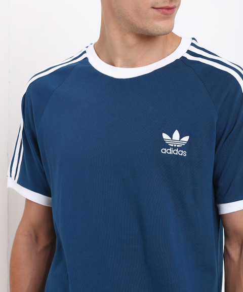 ADIDAS ORIGINALS Striped Men Round Neck Blue T-Shirt Buy ADIDAS