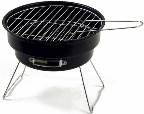 Continental BBQ Round Shape Barbeque/Portable Charcoal Barbecue Table  Camping Outdoor Garden Grill BBQ Black Carbon Steel LxBxH (33 13 16) cm 