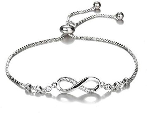 Shining Diva Metal Crystal Silver Coated Bracelet Price in India