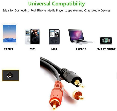 Fedus RCA Audio Video Cable m mm Jack Stereo Audio Male to