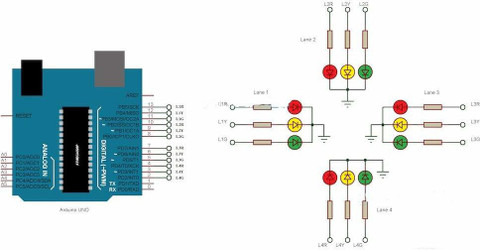How To Build An Arduino Traffic Light Controller 4way Arduino 4 Way