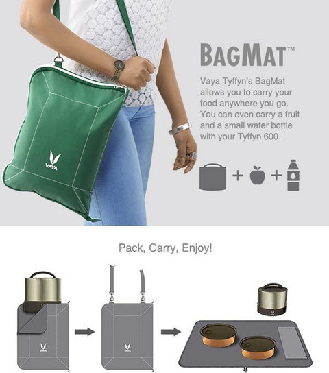 Vaya Tyffyn Cotton BagMat with Sling, Green Waterproof Multipurpose Bag