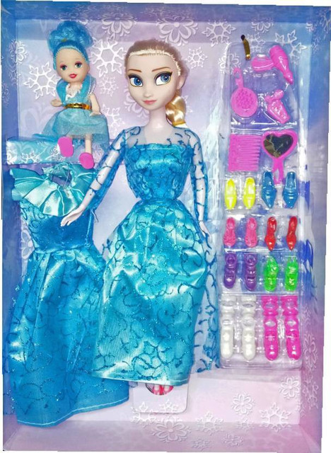 WHITE POPCORN Princess Elsa Fashion Doll With baby doll