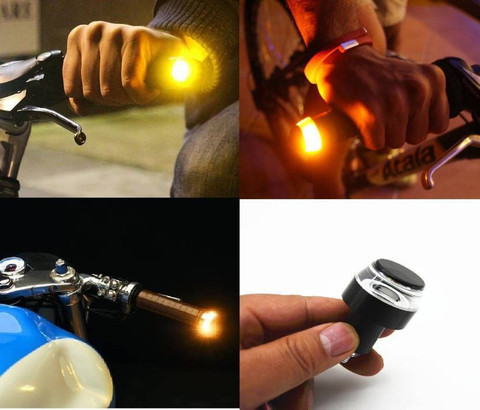 Bar End Cycle Light Handle Hjg Motorcycle Handlebar Dual Color