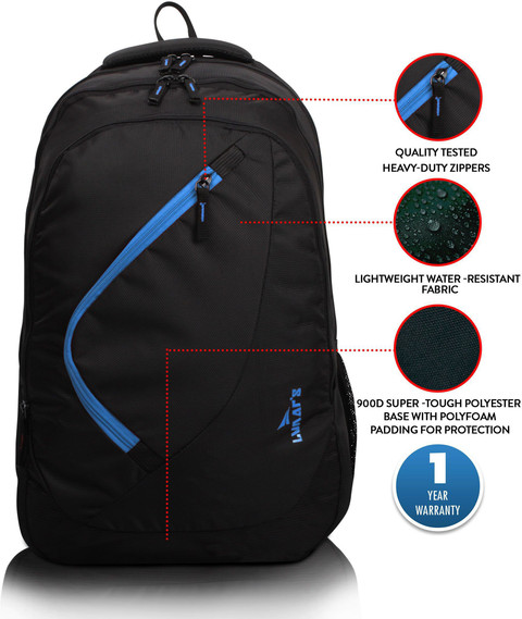 Lunar's Comet 35 L Backpack Black blue zip Price in India