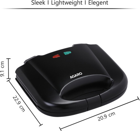 AGARO Elegant 800 Watts Sandwich Maker with Non-Stick Plates