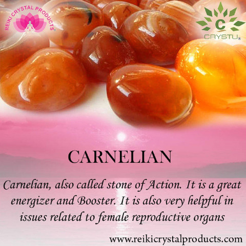 CRYSTU Natural Carnelian Tumble Crystals Stones for Reiki