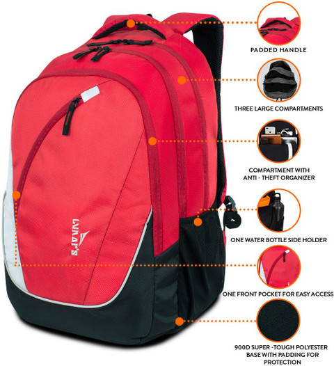 Lunar's Comet 35 L Backpack Redwhite Price in India