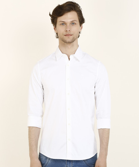 Calvin Klein Jeans Men Solid Casual White Shirt Buy Calvin Klein