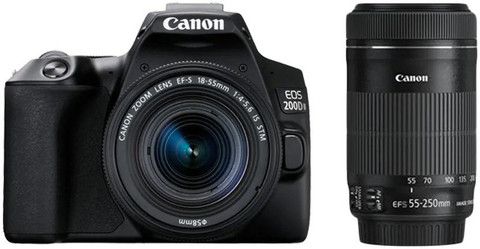 Canon EOS 200D II DSLR Camera EF-S 18 - 55 mm IS STM and 55 - 250