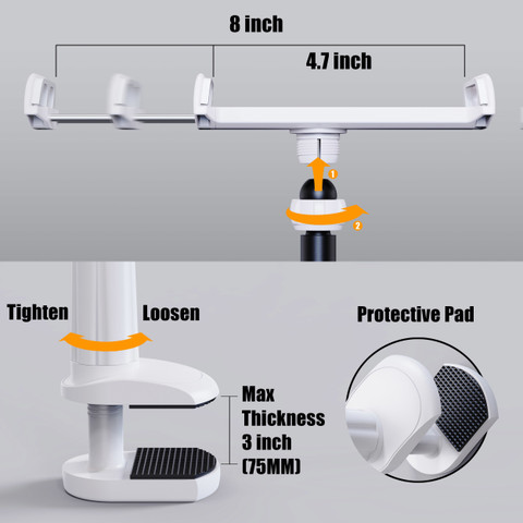 ELV Gooseneck Cell Phone Holder, Clamp Universal Lazy Mount Clip
