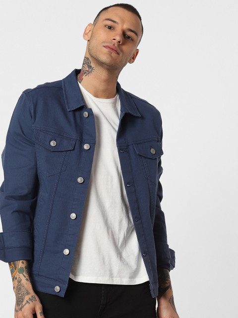 JACK JONES Full Sleeve Solid Men Denim Jacket