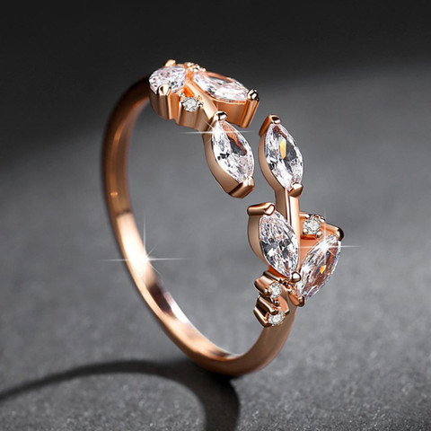 MYKI Beautiful Leaves Design Adjustable Rings for Women Girls