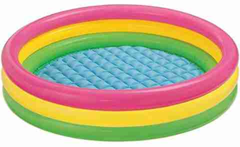 Tri Color Pool KIDSNATION 3 FT TRICOLOR INFLATABLE BATH TUB POOL FOR KIDS Inflatable ...