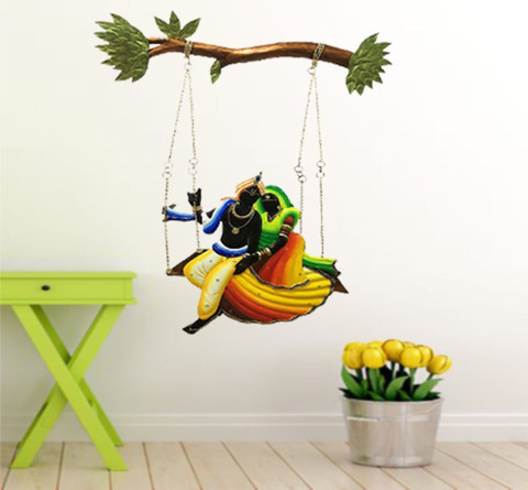 Tejash enterprises Radha and Krishna Riding on Jhula| Wrought Iron