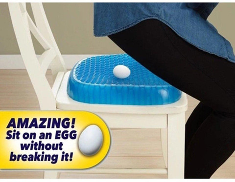Sarveshver Gel Egg Rubber Sitter Cushion Soft Breathable Honeycomb Seat  Back Lumbar Support